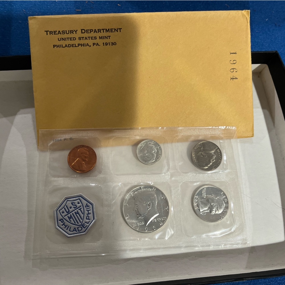 1964 Proof Set Original Envelope COA US Silver Coin Lot Mint